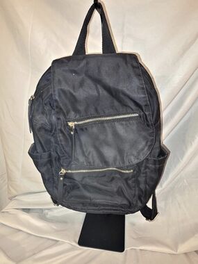 Steve Madden Bspencer Flap Backpack Black Gold-Tone Hardware